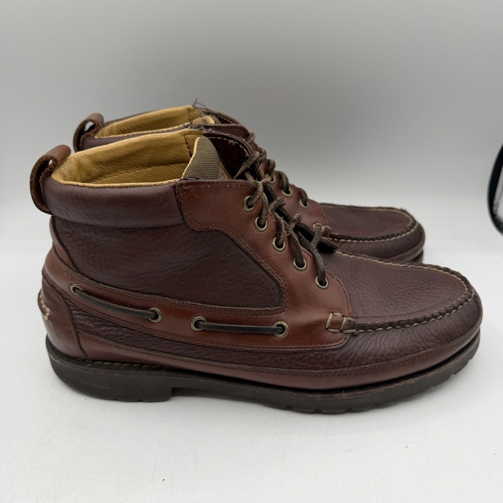 Vintage LL Bean Allagash Chukka Boots Mens Sz 10.5 EE Brown Bison Leather 244479